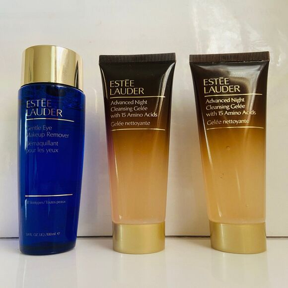 Estee Lauder Advanced Night Cleansing Gelee x2 & Gentle Eye makeup remover x1 - Picture 1 of 7